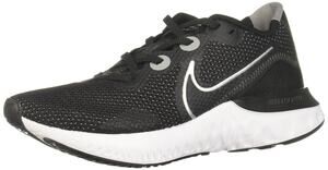 NIKE RENEW RUN LOW TRAINERS WOMEN SHOES Black Metallic Silver White Size 9 M